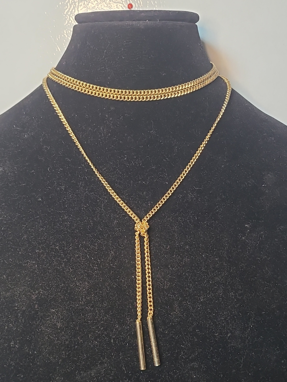 Gold-Tone SUGAR FIX Double Layer Lariat Necklace